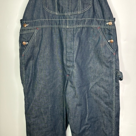 Vintage Montgomery Ward Carpenter Dark Overalls 42x29.5 - Picture 3 of 11